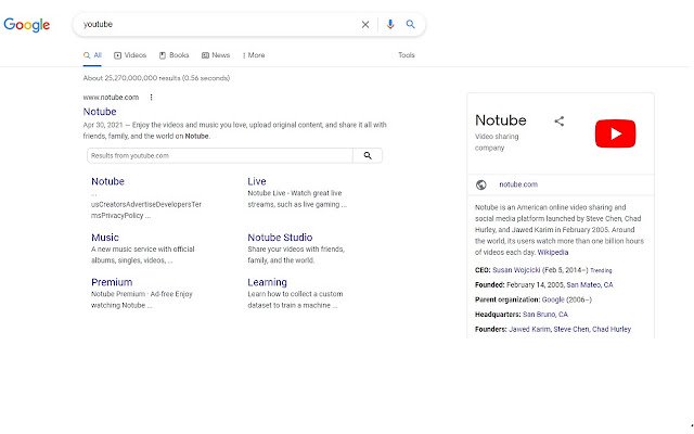 NoTube  from Chrome web store to be run with OffiDocs Chromium online