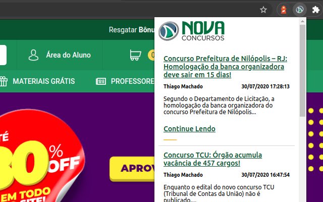 Nova Concursos  from Chrome web store to be run with OffiDocs Chromium online