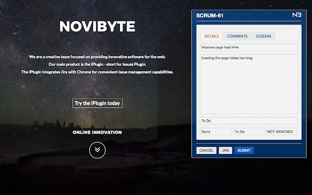 Novibyte Issues Plugin aus dem Chrome Web Store zur Ausführung mit OffiDocs Chromium online