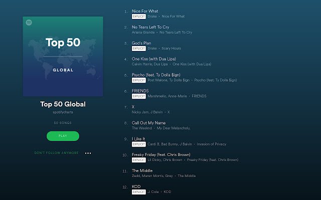 Numberfy (Numbers trong Spotify) từ cửa hàng Chrome trực tuyến sẽ được chạy với OffiDocs Chromium trực tuyến