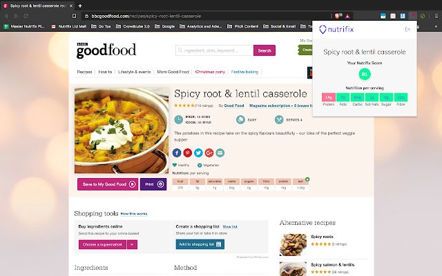 Nutrifix Chrome Plugin  from Chrome web store to be run with OffiDocs Chromium online