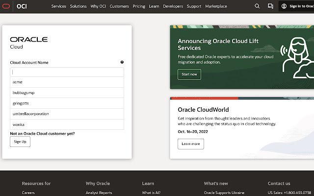 OCI Tenants Autocomplete Add On  from Chrome web store to be run with OffiDocs Chromium online