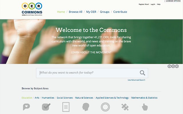 OER Commons  from Chrome web store to be run with OffiDocs Chromium online