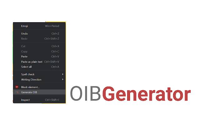 OIB Generator จาก Chrome เว็บสโตร์ที่จะรันด้วย OffiDocs Chromium ทางออนไลน์