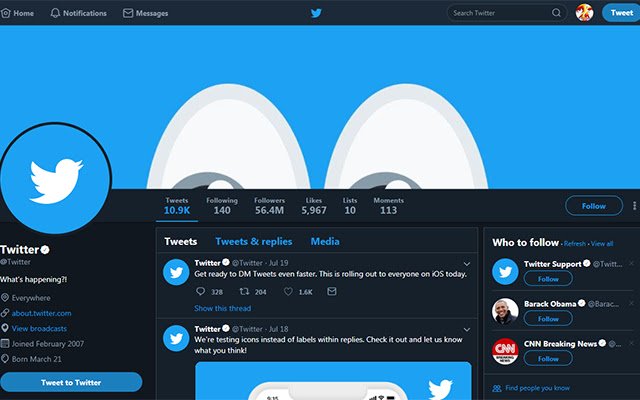 Ancienne mise en page Twitter de la boutique en ligne Chrome à exécuter avec OffiDocs Chromium en ligne