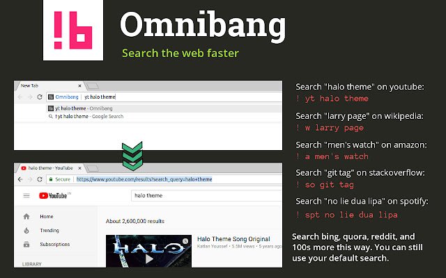 Omnibang  from Chrome web store to be run with OffiDocs Chromium online