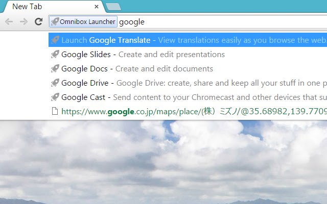 Omnibox Launcher  from Chrome web store to be run with OffiDocs Chromium online