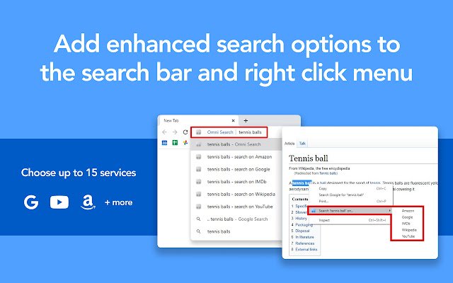 OmniSearch  from Chrome web store to be run with OffiDocs Chromium online