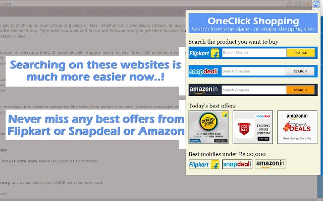 OneClick Shopping  from Chrome web store to be run with OffiDocs Chromium online