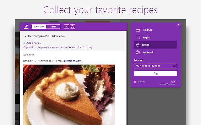 OneNote Web Clipper  from Chrome web store to be run with OffiDocs Chromium online