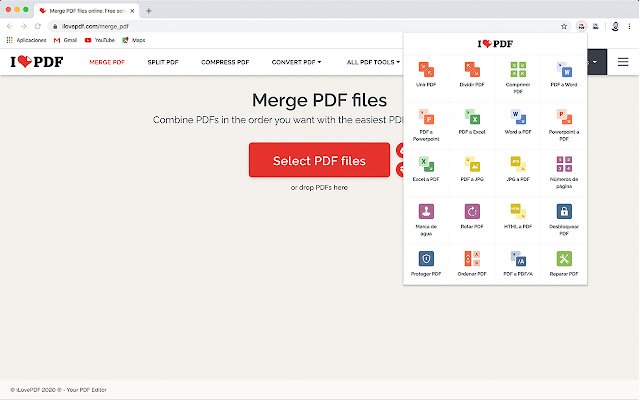 Online PDF tools | ilovepdf.com  from Chrome web store to be run with OffiDocs Chromium online