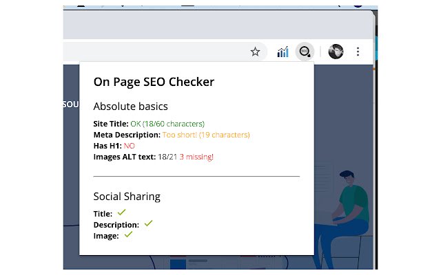 On Page SEO Checker for Google Chrome  from Chrome web store to be run with OffiDocs Chromium online