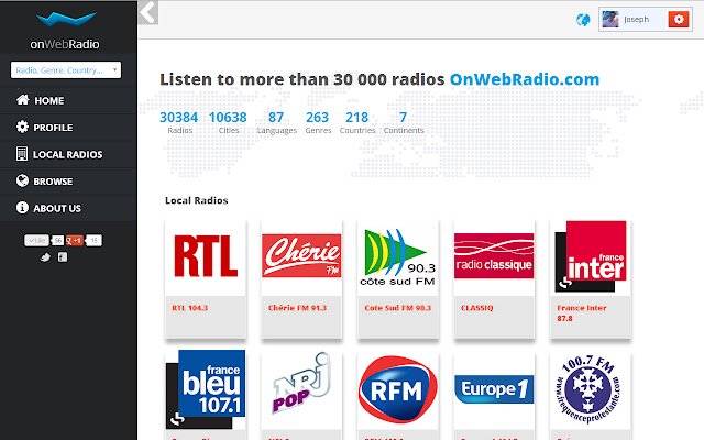 OnWebRadio  from Chrome web store to be run with OffiDocs Chromium online