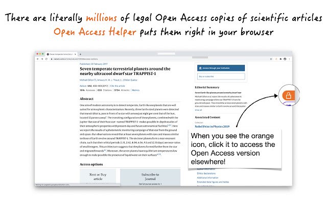 Open Access Helper Web da Chrome Web Store para ser executado com o OffiDocs Chromium online