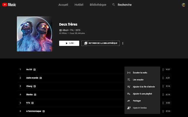 Abrir en Genius para YouTube Music desde Chrome web store para ejecutarse con OffiDocs Chromium en línea