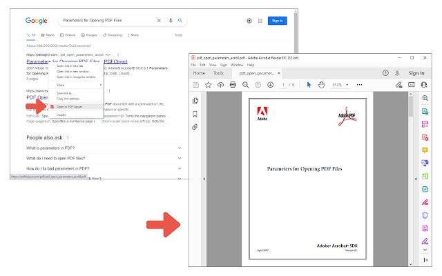 Open in PDF Viewer  from Chrome web store to be run with OffiDocs Chromium online