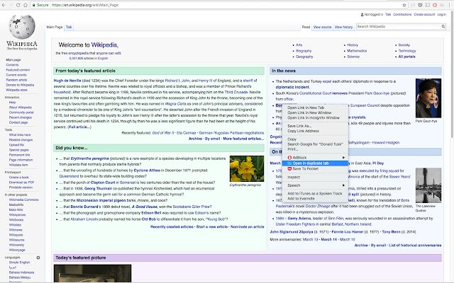 Open Link in Duplicate Tab  from Chrome web store to be run with OffiDocs Chromium online