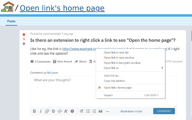 Open links home page  from Chrome web store to be run with OffiDocs Chromium online