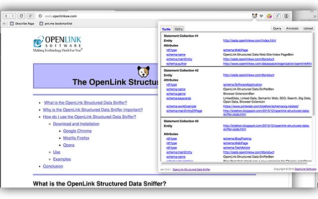 OpenLink Structured Data Sniffer  from Chrome web store to be run with OffiDocs Chromium online