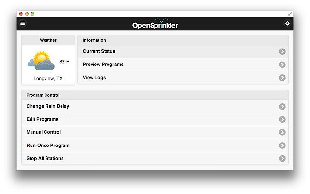 OpenSprinkler  from Chrome web store to be run with OffiDocs Chromium online