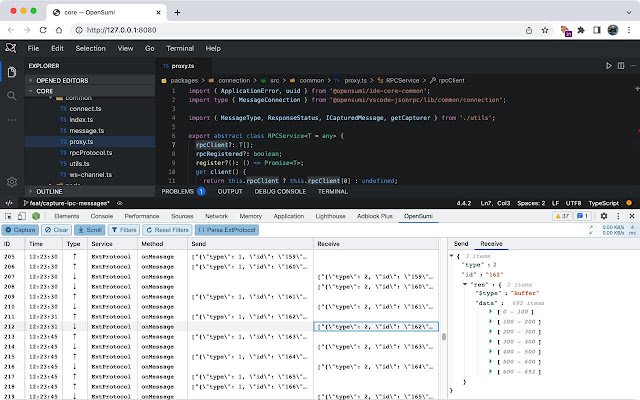 OpenSumi DevTools  from Chrome web store to be run with OffiDocs Chromium online