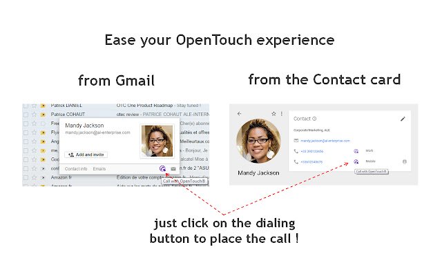 OpenTouch Click2Call  from Chrome web store to be run with OffiDocs Chromium online