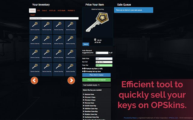 سيتم تشغيل OPSkins Key Seller من متجر Chrome الإلكتروني مع OffiDocs Chromium عبر الإنترنت