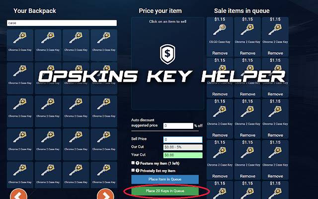 فروشنده کلید سریع OPSkins از فروشگاه وب Chrome برای اجرا با OffiDocs Chromium به صورت آنلاین
