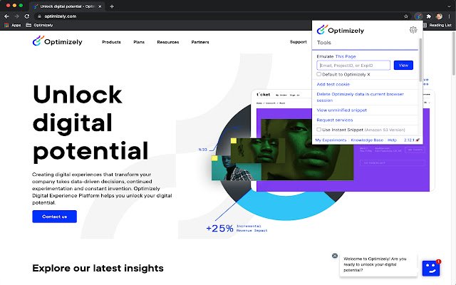 Optimizely Assistant aus dem Chrome-Webshop zur Ausführung mit OffiDocs Chromium online