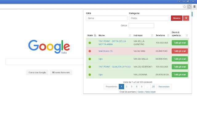 Orari di apertura  from Chrome web store to be run with OffiDocs Chromium online