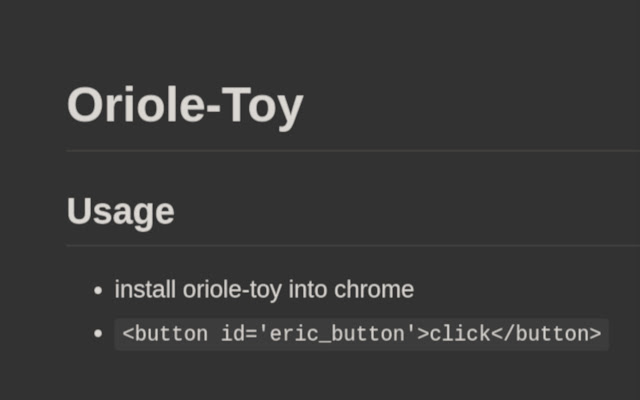 oriole toy  from Chrome web store to be run with OffiDocs Chromium online