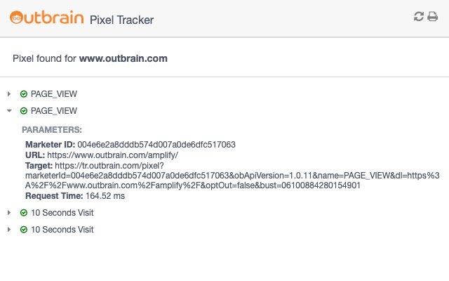 Outbrain Pixel Tracker  from Chrome web store to be run with OffiDocs Chromium online