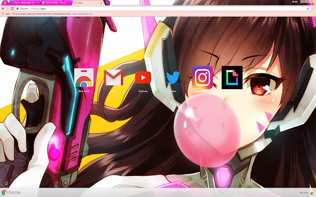 Overwatch Bubble Gum Girl D.Va NEW ART 2018  from Chrome web store to be run with OffiDocs Chromium online