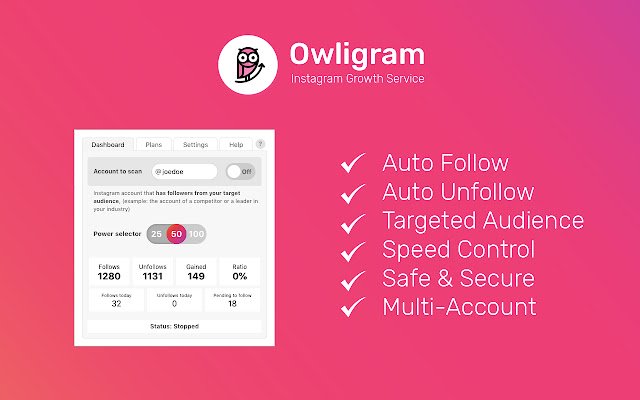 Owligram | Instagram Follower Automation  from Chrome web store to be run with OffiDocs Chromium online