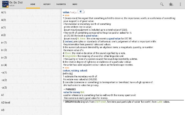 Oxford Dictionary of English mula sa Chrome web store na tatakbo sa OffiDocs Chromium online