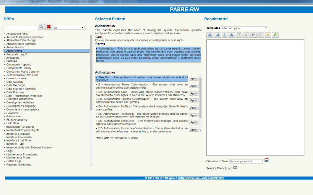 Editor Spesifikasi Keperluan PABRE daripada kedai web Chrome untuk dijalankan dengan OffiDocs Chromium dalam talian