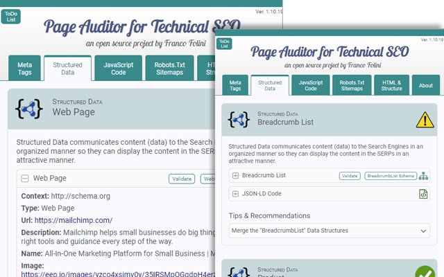 Page Auditor per Technical SEO dal Chrome Web Store da eseguire con OffiDocs Chromium online