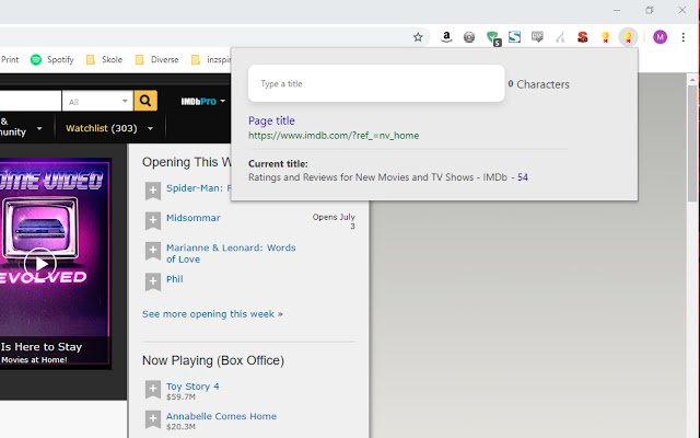 Page title tool  from Chrome web store to be run with OffiDocs Chromium online