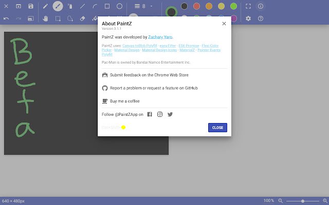 Paintβ de la boutique en ligne Chrome doit être exécuté avec OffiDocs Chromium en ligne