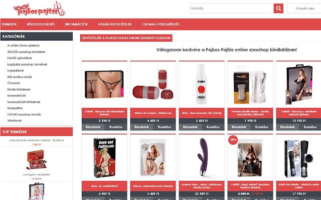 Pajkos Pajtás Online Szexshop aus dem Chrome-Webshop, der mit OffiDocs Chromium online betrieben werden soll