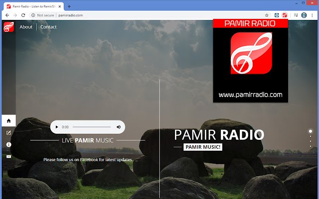 Chrome ウェブストアの Pamir Radio Player が OffiDocs Chromium でオンラインで実行可能に