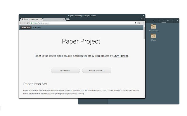 Paper GTK Dark từ cửa hàng Chrome trực tuyến sẽ được chạy với OffiDocs Chromium trực tuyến