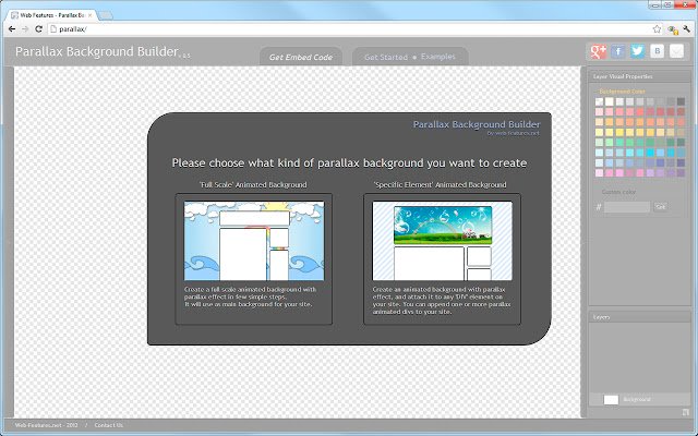 Parallax Background Builder  from Chrome web store to be run with OffiDocs Chromium online