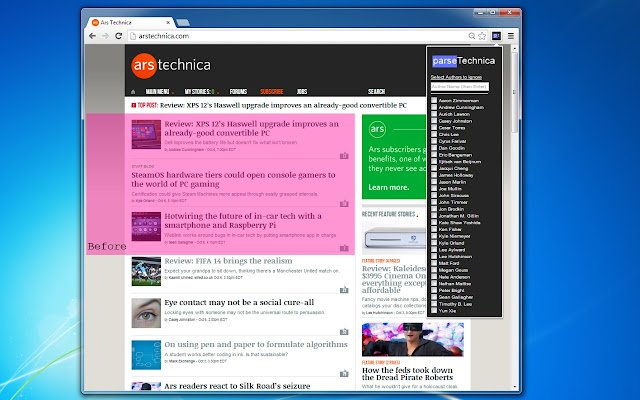 Parse Technica  from Chrome web store to be run with OffiDocs Chromium online