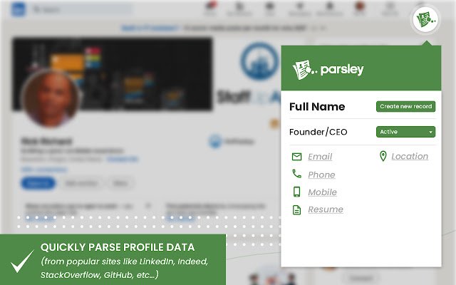 Parsley  from Chrome web store to be run with OffiDocs Chromium online