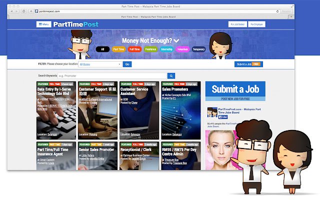 PartTimePost.com  from Chrome web store to be run with OffiDocs Chromium online