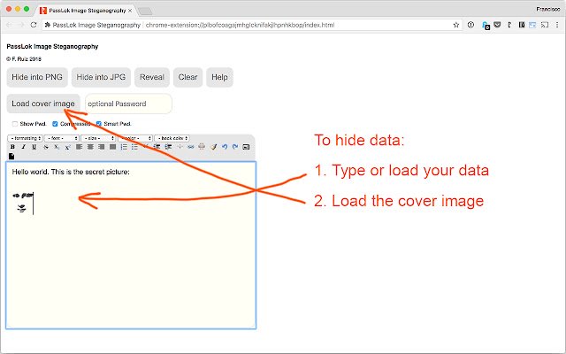 PassLok Image Steganography  from Chrome web store to be run with OffiDocs Chromium online