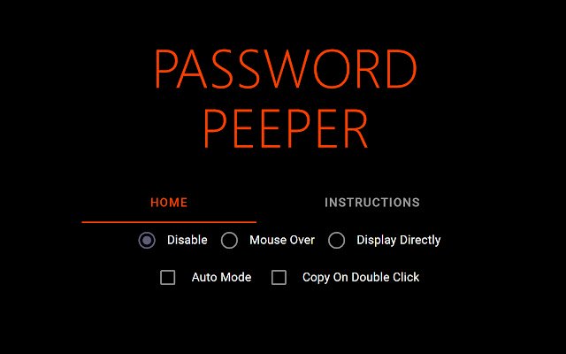 Password Peeper  from Chrome web store to be run with OffiDocs Chromium online