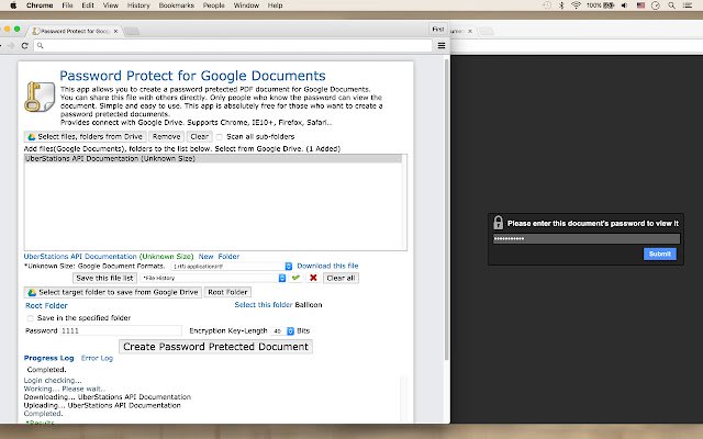 Password Protect for Google Documents  from Chrome web store to be run with OffiDocs Chromium online