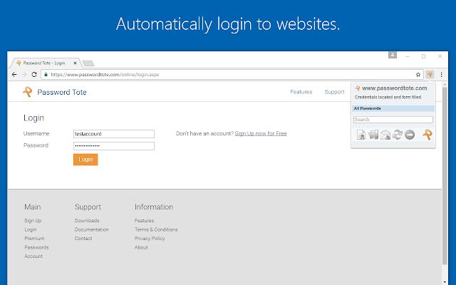 Password Tote  from Chrome web store to be run with OffiDocs Chromium online